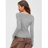 image:imageANRABESS Women Long Sleeve Button Down Shirts Ribbed Knit Slim Fitted Crop Tops 2026 Fall Y2K Dressy Casual Trendy OutfitsGrey