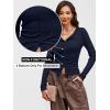 image:imageANRABESS Women Long Sleeve Button Down Shirts Ribbed Knit Slim Fitted Crop Tops 2026 Fall Y2K Dressy Casual Trendy OutfitsNavy Blue
