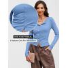 image:imageANRABESS Women Long Sleeve Button Down Shirts Ribbed Knit Slim Fitted Crop Tops 2026 Fall Y2K Dressy Casual Trendy OutfitsSky Blue