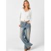 image:imageANRABESS Women Long Sleeve Button Down Shirts Ribbed Knit Slim Fitted Crop Tops 2026 Fall Y2K Dressy Casual Trendy OutfitsWhite