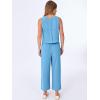 image:imageANRABESS Women Lounge Sets 2 Piece Outfits Summer Sleeveless Crop Tops Capri Wide Leg Pants Vacation Beach Travel SetsBright Blue