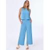 image:imageANRABESS Women Lounge Sets 2 Piece Outfits Summer Sleeveless Crop Tops Capri Wide Leg Pants Vacation Beach Travel SetsBright Blue