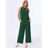 image:imageANRABESS Women Lounge Sets 2 Piece Outfits Summer Sleeveless Crop Tops Capri Wide Leg Pants Vacation Beach Travel SetsDark Green