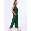 image:imageANRABESS Women Lounge Sets 2 Piece Outfits Summer Sleeveless Crop Tops Capri Wide Leg Pants Vacation Beach Travel SetsDark Green