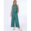 image:imageANRABESS Women Lounge Sets 2 Piece Outfits Summer Sleeveless Crop Tops Capri Wide Leg Pants Vacation Beach Travel SetsLake