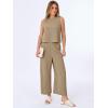image:imageANRABESS Women Lounge Sets 2 Piece Outfits Summer Sleeveless Crop Tops Capri Wide Leg Pants Vacation Beach Travel SetsYellow Khaki