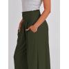 image:imageANRABESS Women Palazzo Pants Summer Boho Bagyy Wide Leg High Smocked Waist Casual Loose Lounge Pant with PocketArmy Green