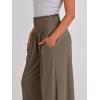image:imageANRABESS Women Palazzo Pants Summer Boho Bagyy Wide Leg High Smocked Waist Casual Loose Lounge Pant with PocketCoffee