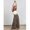 image:imageANRABESS Women Palazzo Pants Summer Boho Bagyy Wide Leg High Smocked Waist Casual Loose Lounge Pant with PocketCoffee