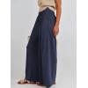 image:imageANRABESS Women Palazzo Pants Summer Boho Bagyy Wide Leg High Smocked Waist Casual Loose Lounge Pant with PocketDeep Blue