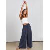 image:imageANRABESS Women Palazzo Pants Summer Boho Bagyy Wide Leg High Smocked Waist Casual Loose Lounge Pant with PocketDeep Blue