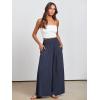 image:imageANRABESS Women Palazzo Pants Summer Boho Bagyy Wide Leg High Smocked Waist Casual Loose Lounge Pant with PocketDeep Blue