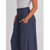 image:imageANRABESS Women Palazzo Pants Summer Boho Bagyy Wide Leg High Smocked Waist Casual Loose Lounge Pant with PocketDeep Blue
