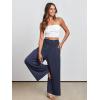 image:imageANRABESS Women Palazzo Pants Summer Boho Bagyy Wide Leg High Smocked Waist Casual Loose Lounge Pant with PocketDeep Blue