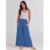 image:imageANRABESS Women Palazzo Pants Summer Boho Bagyy Wide Leg High Smocked Waist Casual Loose Lounge Pant with PocketFloral Blue