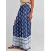 image:imageANRABESS Women Palazzo Pants Summer Boho Bagyy Wide Leg High Smocked Waist Casual Loose Lounge Pant with PocketFloral Blue Diamond