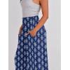 image:imageANRABESS Women Palazzo Pants Summer Boho Bagyy Wide Leg High Smocked Waist Casual Loose Lounge Pant with PocketFloral Blue Diamond