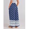 image:imageANRABESS Women Palazzo Pants Summer Boho Bagyy Wide Leg High Smocked Waist Casual Loose Lounge Pant with PocketFloral Blue Diamond