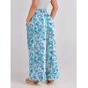 image:imageANRABESS Women Palazzo Pants Summer Boho Bagyy Wide Leg High Smocked Waist Casual Loose Lounge Pant with PocketFloral Lake Blue