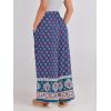 image:imageANRABESS Women Palazzo Pants Summer Boho Bagyy Wide Leg High Smocked Waist Casual Loose Lounge Pant with PocketFloral Pink Blue