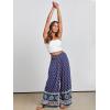 image:imageANRABESS Women Palazzo Pants Summer Boho Bagyy Wide Leg High Smocked Waist Casual Loose Lounge Pant with PocketFloral Pink Blue