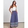 image:imageANRABESS Women Palazzo Pants Summer Boho Bagyy Wide Leg High Smocked Waist Casual Loose Lounge Pant with PocketFloral Pink Blue