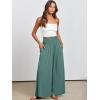 image:imageANRABESS Women Palazzo Pants Summer Boho Bagyy Wide Leg High Smocked Waist Casual Loose Lounge Pant with PocketGrass