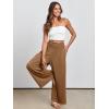 image:imageANRABESS Women Palazzo Pants Summer Boho Bagyy Wide Leg High Smocked Waist Casual Loose Lounge Pant with PocketKhaki