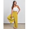 image:imageANRABESS Women Palazzo Pants Summer Boho Bagyy Wide Leg High Smocked Waist Casual Loose Lounge Pant with PocketYellow