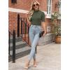 image:imageANRABESS Women Tops Mock Neck 12 Short Sleeve Slim Fit Basic Tee Shirts Dressy Work Business 2026 Summer Fall Casual OutfitsArmy Green
