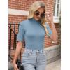 image:imageANRABESS Women Tops Mock Neck 12 Short Sleeve Slim Fit Basic Tee Shirts Dressy Work Business 2026 Summer Fall Casual OutfitsBlue