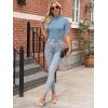 image:imageANRABESS Women Tops Mock Neck 12 Short Sleeve Slim Fit Basic Tee Shirts Dressy Work Business 2026 Summer Fall Casual OutfitsBlue