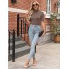 image:imageANRABESS Women Tops Mock Neck 12 Short Sleeve Slim Fit Basic Tee Shirts Dressy Work Business 2026 Summer Fall Casual OutfitsBrown