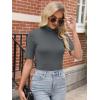 image:imageANRABESS Women Tops Mock Neck 12 Short Sleeve Slim Fit Basic Tee Shirts Dressy Work Business 2026 Summer Fall Casual OutfitsDark Gray