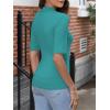 image:imageANRABESS Women Tops Mock Neck 12 Short Sleeve Slim Fit Basic Tee Shirts Dressy Work Business 2026 Summer Fall Casual OutfitsLake Green