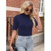 image:imageANRABESS Women Tops Mock Neck 12 Short Sleeve Slim Fit Basic Tee Shirts Dressy Work Business 2026 Summer Fall Casual OutfitsNavy Blue