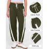 image:imageANRABESS Women Track Pants Casual Drawstring Waist Lightweight Baggy Contrast Color Workout Barrel Leg Pants with PocketsArmy Green