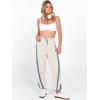 image:imageANRABESS Women Track Pants Casual Drawstring Waist Lightweight Baggy Contrast Color Workout Barrel Leg Pants with PocketsBeige