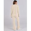 image:imageANRABESS Women Two Piece Outfits Sweater Sets Lounge Waffle Knit Pullover Matching Wide Leg Pants Tracksuit 2025 Fall Fashion XLarge