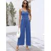 image:imageANRABESS Women V Neck Spaghetti Strap Wide Leg Dressy Jumpsuits 2026 Summer Casual One Piece Jumper Romper Outfits amp PocketsBlue