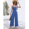 image:imageANRABESS Women V Neck Spaghetti Strap Wide Leg Dressy Jumpsuits 2026 Summer Casual One Piece Jumper Romper Outfits amp PocketsBlue