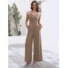 image:imageANRABESS Women V Neck Spaghetti Strap Wide Leg Dressy Jumpsuits 2026 Summer Casual One Piece Jumper Romper Outfits amp PocketsCoffee
