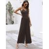 image:imageANRABESS Women V Neck Spaghetti Strap Wide Leg Dressy Jumpsuits 2026 Summer Casual One Piece Jumper Romper Outfits amp PocketsDeep Brown