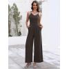 image:imageANRABESS Women V Neck Spaghetti Strap Wide Leg Dressy Jumpsuits 2026 Summer Casual One Piece Jumper Romper Outfits amp PocketsDeep Brown