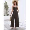 image:imageANRABESS Women V Neck Spaghetti Strap Wide Leg Dressy Jumpsuits 2026 Summer Casual One Piece Jumper Romper Outfits amp PocketsDeep Brown