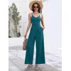 image:imageANRABESS Women V Neck Spaghetti Strap Wide Leg Dressy Jumpsuits 2026 Summer Casual One Piece Jumper Romper Outfits amp PocketsLake Green