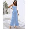 image:imageANRABESS Women V Neck Spaghetti Strap Wide Leg Dressy Jumpsuits 2026 Summer Casual One Piece Jumper Romper Outfits amp PocketsLight Blue