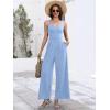 image:imageANRABESS Women V Neck Spaghetti Strap Wide Leg Dressy Jumpsuits 2026 Summer Casual One Piece Jumper Romper Outfits amp PocketsLight Blue