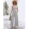 image:imageANRABESS Women V Neck Spaghetti Strap Wide Leg Dressy Jumpsuits 2026 Summer Casual One Piece Jumper Romper Outfits amp PocketsLight Grey