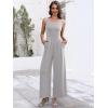 image:imageANRABESS Women V Neck Spaghetti Strap Wide Leg Dressy Jumpsuits 2026 Summer Casual One Piece Jumper Romper Outfits amp PocketsLight Grey